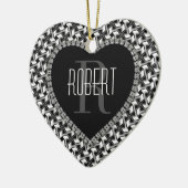 白黒ラブユーバレンタインオーナメント セラミックオーナメント (左)
