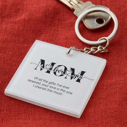 白黒ラブユープリント キーホルダー