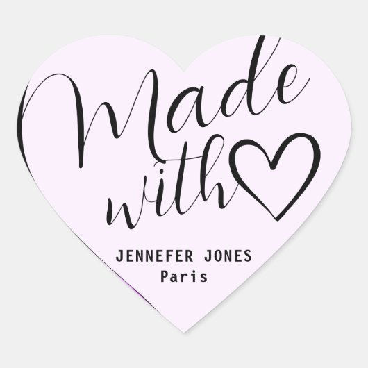 白黒ラブライクレタリング ハートシール (正面)