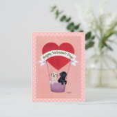 白黒ラブラドールバレンタイン シーズンポストカード (スタンド正面)