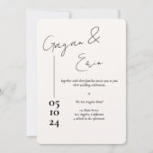 白黒ラブレター結婚式招待状 招待状 (正面)