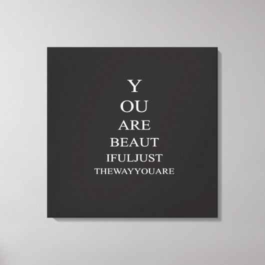 白黒ラブ感動的引用文 キャンバスプリント (正面)