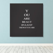 白黒ラブ感動的引用文 キャンバスプリント (インサイチュ (ウッドフロア))