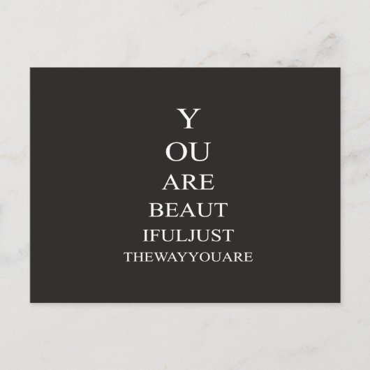 白黒ラブ感動的引用文 ポストカード (正面)