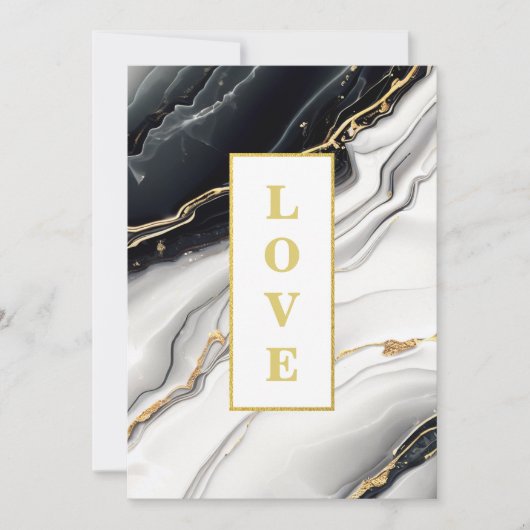 *~白黒ラブAR66 QR + RSVP Agate 結婚's 招待状 (正面)