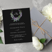 白黒ラベンダーフローラQR RSVP予算結婚ズ