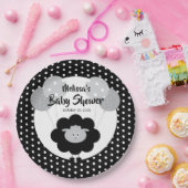白黒ラムキュート甘い赤モダンちゃんシャワー ペーパープレート (パーティー)