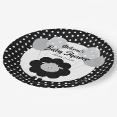 白黒ラムキュート甘い赤モダンちゃんシャワー ペーパープレート (アングル)