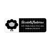 白黒ラムモダンかわいい赤ちゃんシャワーアドレス ラベル (正面)