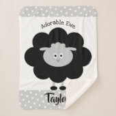 白黒ラム男女兼用愛らしいエウシック シェルパブランケット (正面)