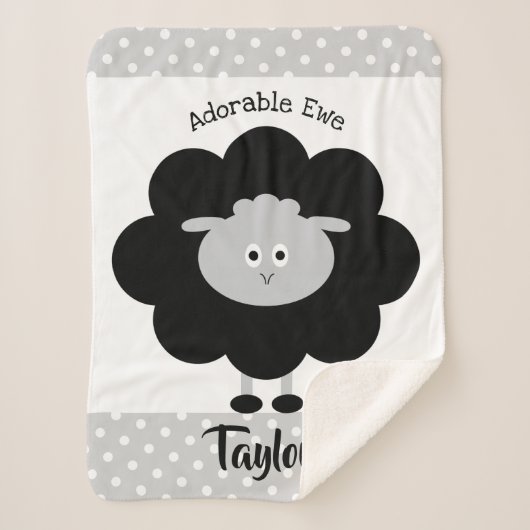 白黒ラム男女兼用愛らしいエウシック シェルパブランケット (正面)