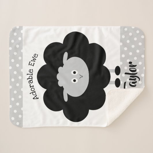 白黒ラム男女兼用愛らしいエウシック シェルパブランケット (正面(横))