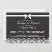 白黒ランジェリーブライダルシャワーレース招待状 招待状 (正面)