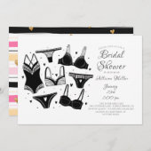白黒ランジェリーブライダルシャワー招待状 招待状 (正面/裏面)