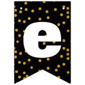 白黒ランダム金ゴールドドットパテ結婚ン バンティングフラッグ (第2の旗)