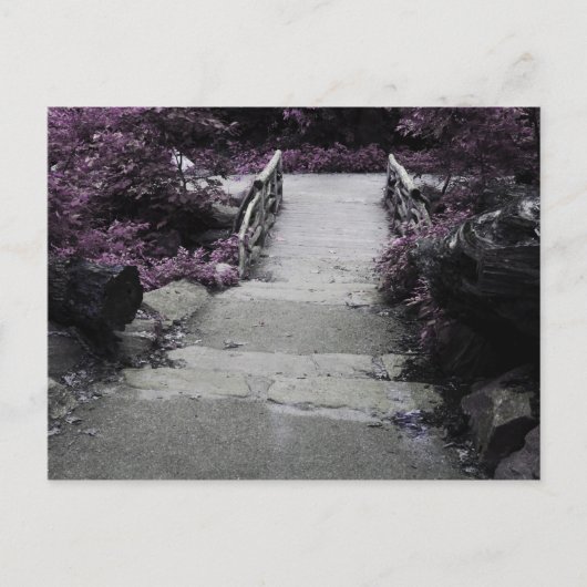 白黒ランドスケープ橋の写真 ポストカード (正面)