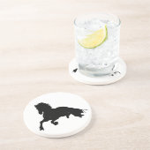 白黒ランニングの馬のシルエット コースター (側面)