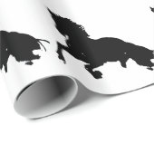 白黒ランニングの馬のシルエット ラッピングペーパー (ロールコーナー)