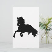 白黒ランニングの馬のシルエット 便箋 (スタンド正面)