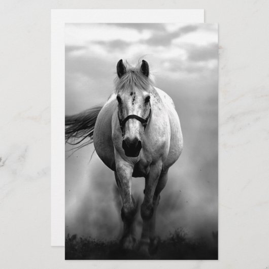 白黒ランニングズホースフリーダム 便箋 (正面/裏面)