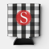 白黒ランバージャックプレイドモノグラム 缶クーラー (正面)