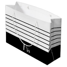 白黒ラージストライプ抱き枕 ラージペーパーバッグ