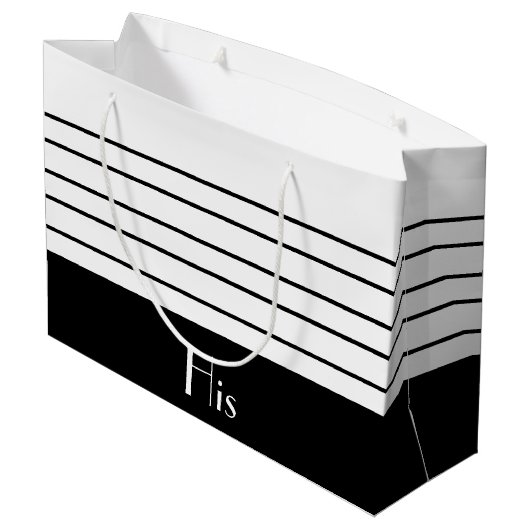 白黒ラージストライプ抱き枕 ラージペーパーバッグ (裏面アングル)