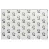 白黒リスのポートレート ファブリック (ファットクウォーター)