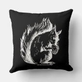 白黒リスの芸術 クッション (裏面)