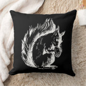 白黒リスの芸術 クッション (ブランケット)