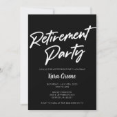 白黒リタイアミニマルメントパーティー 招待状 (正面)