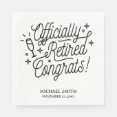 白黒リタイアメントパーティーナプキンス スタンダードランチョンナプキン (正面)