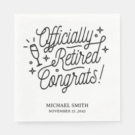 白黒リタイアメントパーティーナプキンス スタンダードランチョンナプキン
