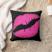 白黒リップスティックグラデーションキス クッション (ブランケット)