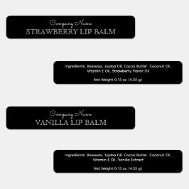 白黒リップバルムブランドの原料カスタム ラベル