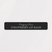 白黒リップバルムブランドの原料カスタム ラベル (デザイン1)