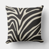 白黒リネンのテクスチャプリントゼブラストライプ クッション (裏面)