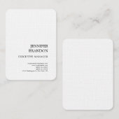 白黒リネンミニマルモダンリストプレーン 名刺 (正面/裏面)