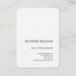 白黒リネンミニマルモダンリストプレーン 名刺