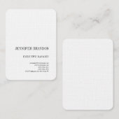 白黒リネンミニマルモダンリストプレーン 名刺 (正面/裏面)