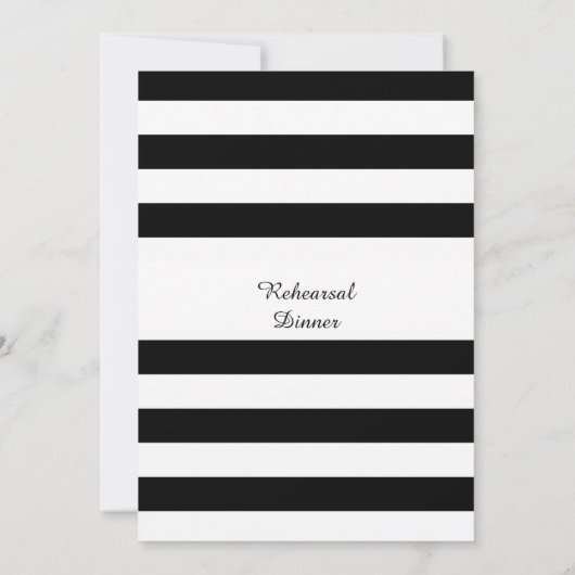 白黒リハーサルストライプのディナー 招待状 (裏面)