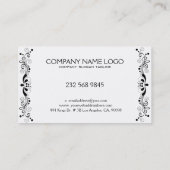 白黒リバーシブルフローラレース要素 名刺 (裏面)