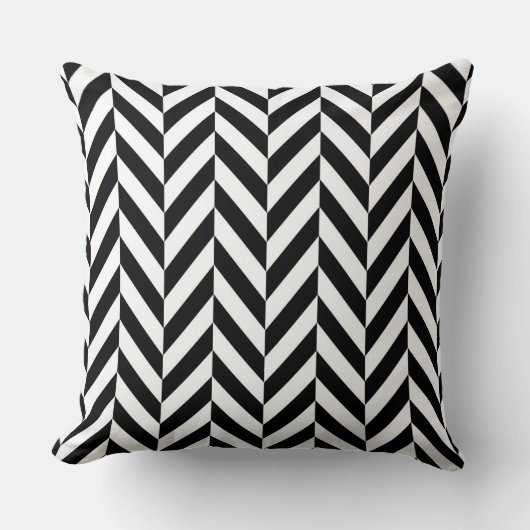 白黒リバーシブルヘリンボーンPIllow クッション (正面)