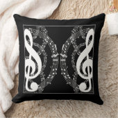 白黒リバーシブル鏡イメージミュージック2 クッション (ブランケット)