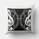 白黒リバーシブル鏡イメージミュージック2 クッション (裏面)