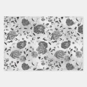 白黒リバースダリアスフローラつる植物  ラッピングペーパーシート (正面2)