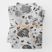 白黒リバースダリアスフローラつる植物 ラッピングペーパーシート (インサイチュ)