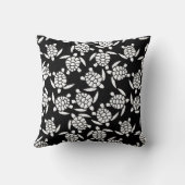 白黒リピート模様 |ウミガメ模様 クッション (裏面)