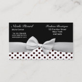白黒リボンおよび水玉模様 名刺 (裏面)