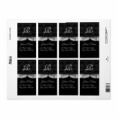 白黒リボンダマスクモノグラム ラベル (フルシート)